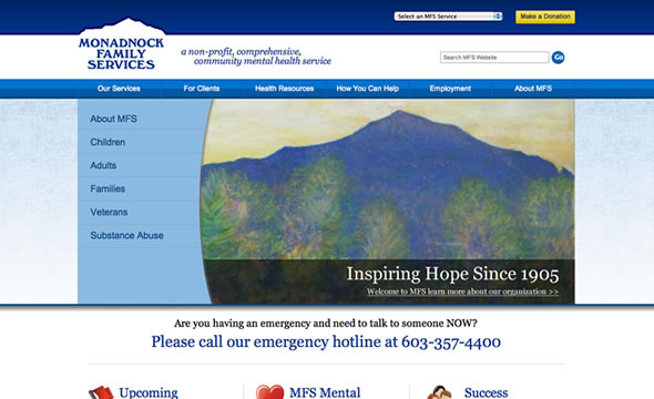 Monadnock Family Services Joomla Website Design