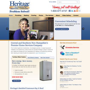 Heritage Plumbing and Heating WordPress website CMS Design