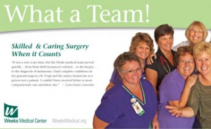 Weeks Medical Center Testimonial Advertisement